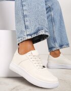  Sneakers Bej cu Perforație pe Vârf Elletia