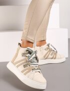  Sneakers Bej cu Platformă în Stil Streetwear cu Inserții Contrastante Kaithana