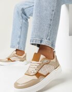  Sneakers bej cu platformă joasă cu inserție din tweed Niman