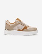  Sneakers bej cu platformă joasă cu inserție din tweed Niman