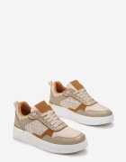  Sneakers bej cu platformă joasă cu inserție din tweed Niman