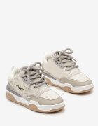  Sneakers Bej cu Șireturi Late și Inserții Decorative Zoisite