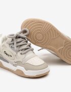  Sneakers Bej cu Șireturi Late și Inserții Decorative Zoisite