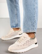  Sneakers bej cu talpă din spumă și carâmb ajurat Rineora