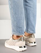  Sneakers bej cu talpă din spumă și carâmb ajurat Rineora