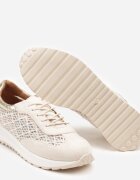  Sneakers bej cu talpă din spumă și carâmb ajurat Rineora