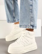  Sneakers Bej cu Talpă Groasă Căptușite cu Blană Leandria