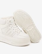  Sneakers Bej cu Talpă Groasă Căptușite cu Blană Leandria