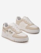  Sneakers Bej cu Talpă Groasă cu Inserții Decorative și Inima lui Welles
