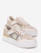  Sneakers Bej cu talpă groasă și inserție în carouri Raigan