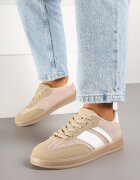  Sneakers Bej închis cu Model Geometric Eleamila