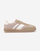  Sneakers Bej închis cu Model Geometric Eleamila