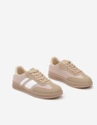  Sneakers Bej închis cu Model Geometric Eleamila