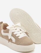  Sneakers Bej închis cu talpă groasă și bandă decorativă Kornelie