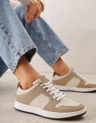  Sneakers Bej închis decorate cu perforație Isselina