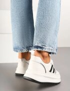  Sneakers Bej-Negru Decorate cu Curele Foneria