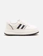  Sneakers Bej-Negru Decorate cu Curele Foneria