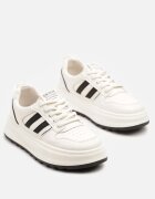  Sneakers Bej-Negru Decorate cu Curele Foneria