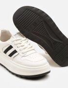  Sneakers Bej-Negru Decorate cu Curele Foneria