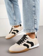  Sneakers Bej-Negru Decorați cu împletitură de rafie Wiloria
