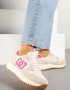  Sneakers Bej-roz cu Talpă Groasă și Aplicație Decorativă Alivrella