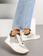  Sneakers bej și aurii cu Fermoar Decorativ și Branț din Piele Hanviera