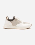  Sneakers bej și aurii cu Fermoar Decorativ și Branț din Piele Hanviera