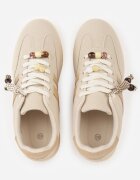  Sneakers bej stil tenis cu mărgele Charnara