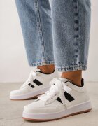  Sneakers Casual cu cusături decorative și benzi laterale Ariesera Albi