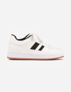  Sneakers Casual cu cusături decorative și benzi laterale Ariesera Albi