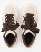  Sneakers Casual cu cusături decorative și benzi laterale Ariesera Bej