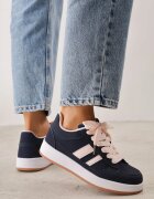  Sneakers Casual cu cusături decorative și benzi laterale Ariesera Bleumarin