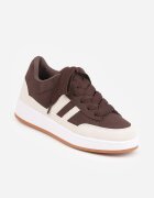  Sneakers Casual cu cusături decorative și benzi laterale Ariesera Maro