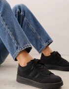  Sneakers Casual cu cusături decorative și benzi laterale Ariesera Negri