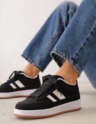  Sneakers Casual cu cusături decorative și benzi laterale Ariesera Negri