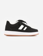  Sneakers Casual cu cusături decorative și benzi laterale Ariesera Negri