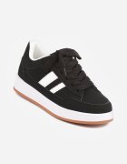  Sneakers Casual cu cusături decorative și benzi laterale Ariesera Negri