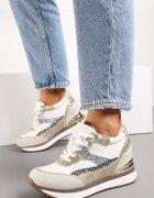  Sneakers Gri-Aurii pe Pană Ascunsă decorați cu Sclipici Yavina