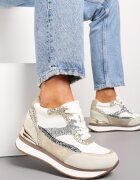  Sneakers Gri-Aurii pe Pană Ascunsă decorați cu Sclipici Yavina