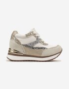  Sneakers Gri-Aurii pe Pană Ascunsă decorați cu Sclipici Yavina