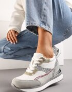  Sneakers Gri-Roz pe Pană Ascunsă Decorați cu Sclipici Yavina