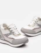  Sneakers Gri-Roz pe Pană Ascunsă Decorați cu Sclipici Yavina