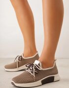  Sneakers Maro deschis cu șiretare dublă Dorielle