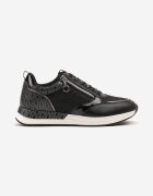  Sneakers Negri cu Fermoar Decorativ și Brant din Piele Hanviera