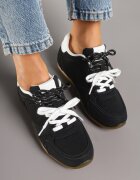  Sneakers Negri cu Șireturi Duble și Cusături Teleritia