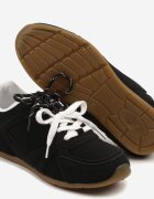  Sneakers Negri cu Șireturi Duble și Cusături Teleritia