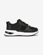  Sneakers Negri pe Talpă Plată cu Cusături Decorative Ysabella