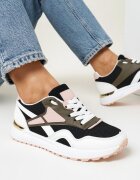  Sneakers Negru-Alb decorate cu inserții Garcia