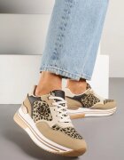  Sneakers panterați pe talpă groasă cu aplicație decorativă Ronivelle