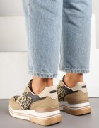  Sneakers panterați pe talpă groasă cu aplicație decorativă Ronivelle